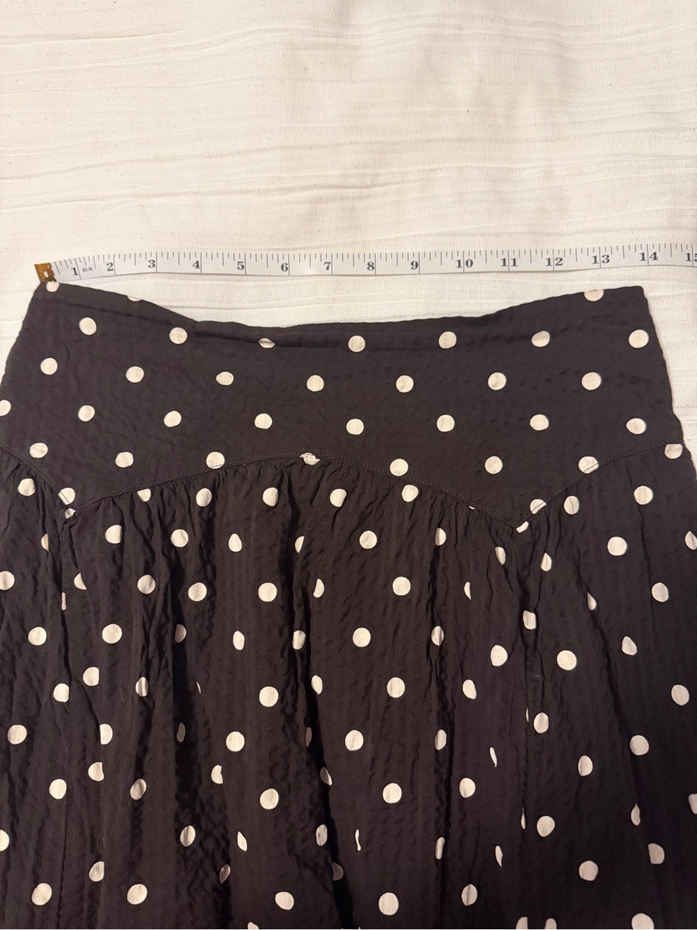 aerie Brown Midi Skirt with White Polka Dots - Picture 2 of 4